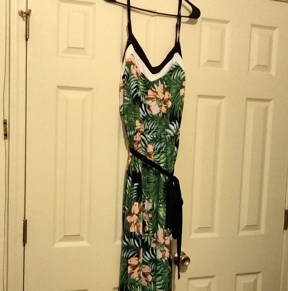 Harlow & Rose Jumpsuit Women XL Multicolor Spaghetti Straps Bohemian Versatile